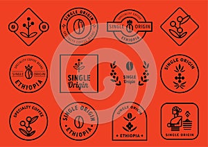 Single origin badge design set