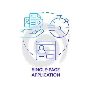 Single page application blue gradient concept icon