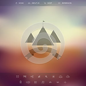 Single page website on blurred vintage background