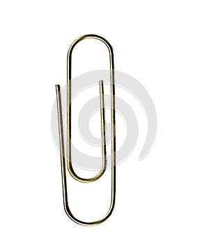 A Single Paperclip Isolated on White