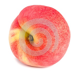 single peach fruit isolated on white background