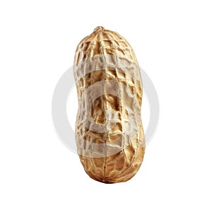 A Single Peanut In Its Shell Isolated On Black Background