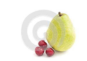 Single Pear and Cherries