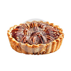 Single pecan pie with a flaky crust