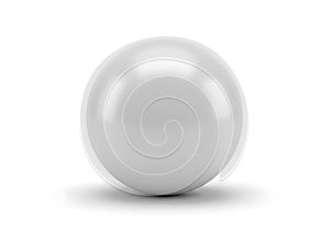 A single perfectly formed white egg casting a soft shadow on a clean white surface