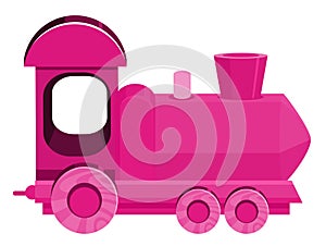 Single picture of pink train on white background