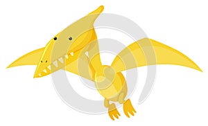 Single picture of pteranodon in yellow color