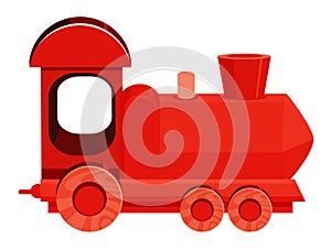 Single picture of red train on white background