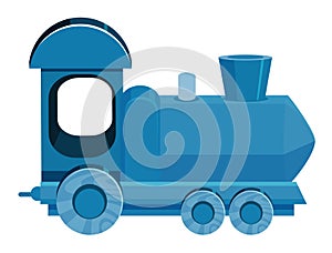 Single picture of train in blue color