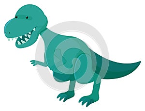 Single picture of tyrannosaurus rex in green