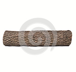 Single piece of dark wood, isolated on white