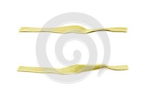 Single piece of fettucce pasta isolated