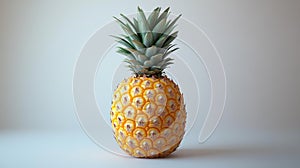 Single Pineapple on Plain Background Generative AI