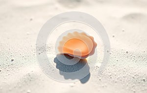 Single Pink Shell on White Sand