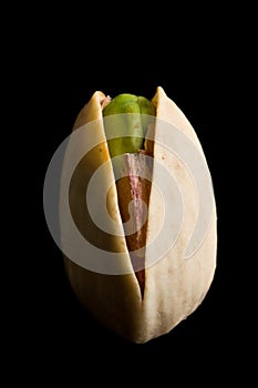 Single pistachio nut isolated