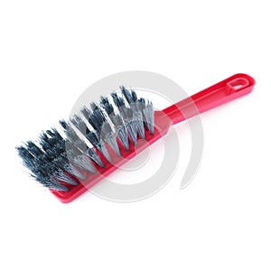 Single plastic brush isolated over white background