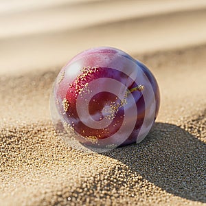 Single Plum on Sand
