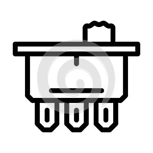 single pole double throw electrical switch line icon vector illustration