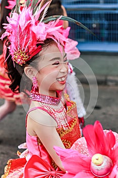 Single portrait group child Drum Mayer school students parade