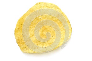 Single potato chip close-up photo