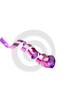 A single purple shiny streamer holiday decoration
