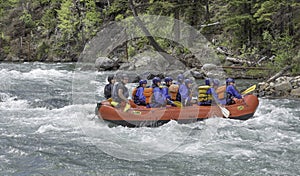 A Whitewater Raft in the Kananaskis River