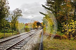 Single Railway Track with an Approaching Train