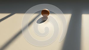 Single Egg in Sunlight with Dramatic Shadows