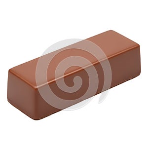 A single rectangular chocolate bar with a smooth and glossy brown surface