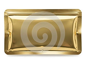 A single rectangular gold bar with smooth, reflective surface isolated on white background