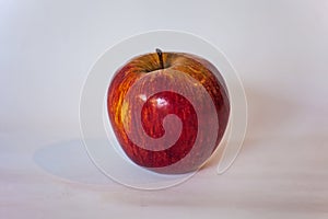 Single Red Apple on a white background