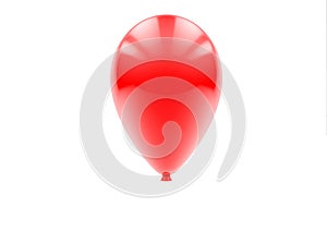 Single red balloon isolated on a white background