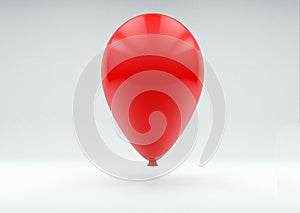 Single red balloon on a white background