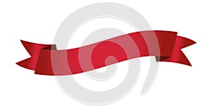 Single red banner ribbon vector isolated