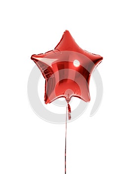 Single red big star metallic balloon object for birthday i