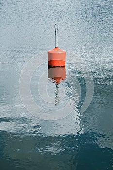 Single Red Buoy in Marina - Portrait