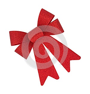 Single red Christmas bow