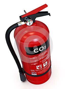 Single red CO2 Fire extinguisher