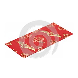 Single Red Envelope, isolated