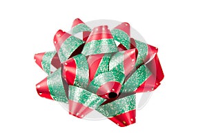 Single Red Green Christmas Bow