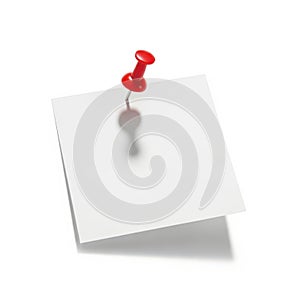 Single red pushpin securing a white note