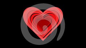 Single red Valentine Heart Layered Creativity Innovation Love Symbol