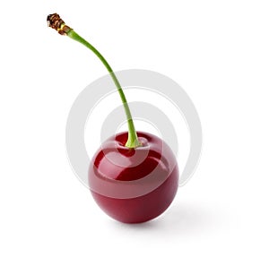 Single ripe cherry