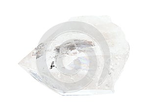 single Rock crystal (colorless Quartz) isolated