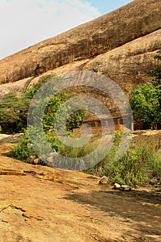 A single rock folder of sittanavasal cave temple complex.