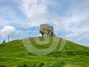 Single rock on hill in Pidkamin, Lviv Oblast, Ukraine