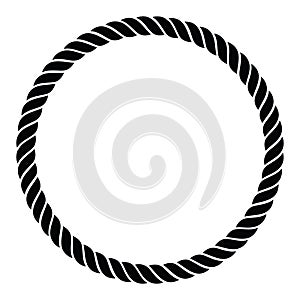 Single Rope Braided Twisted Line in a Perfect Circle Isolated Vector Illustration