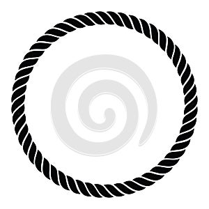 Jediný lano pletený zkroucený linka v perfektní kruh vektor ilustrace 