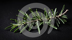 single rosemaryherb in a black ai generated