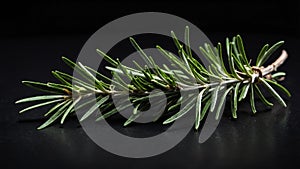 single rosemaryherb in a black ai generated